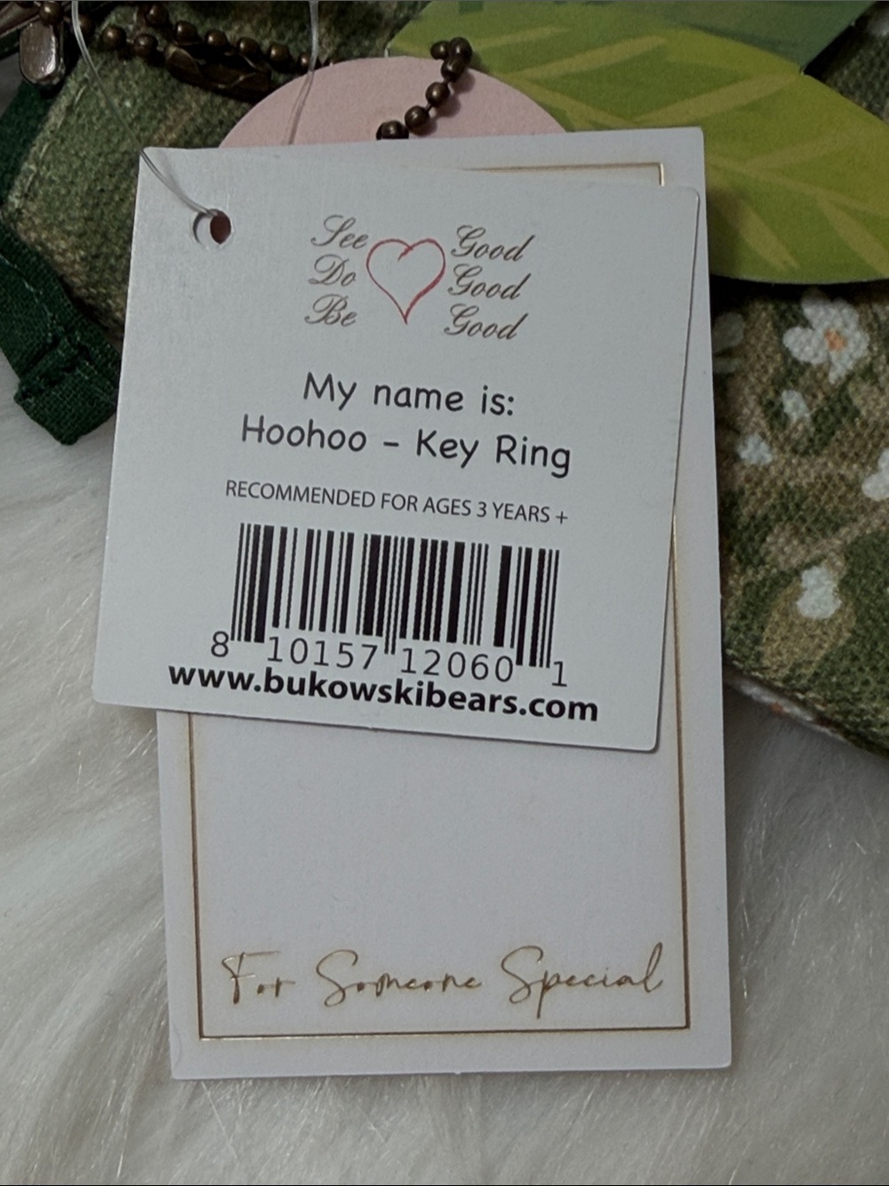 NWT Bukowski Olive Green Floral Zip Pouch with Owl Charm - Picture 6 of 6